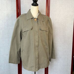 DKNY Men’s Olive Green Khaki Zip Up Lightweight Jacket (Men’s Size: Large)